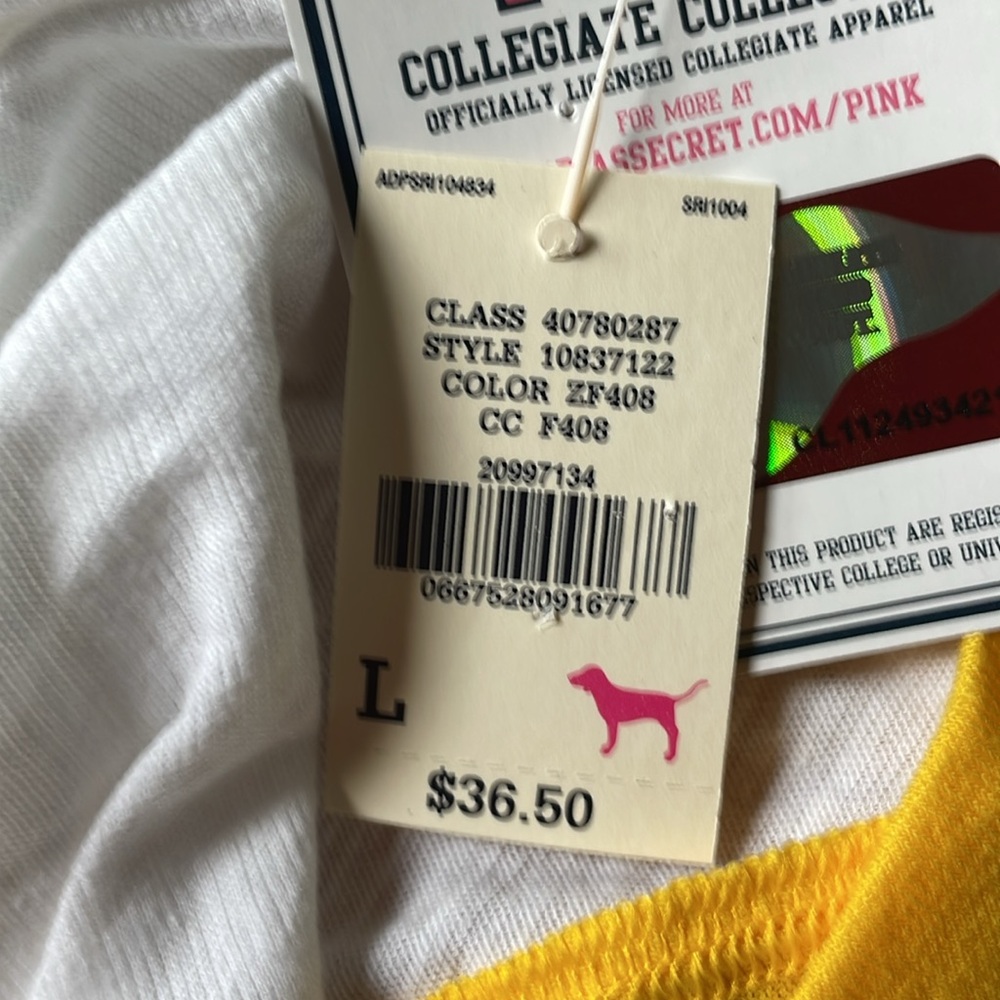 Iowa Hawkeyes football shirt NWT size large Victoria Secret Pink - Picture 10 of 10